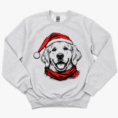Santa Paws Christmas Dog Sweatshirt, 50 Dog Breeds in Festive Santa Hat Sweatshirt, Dog Lover Shirt, Funny Christmas Gift Sweatshirt