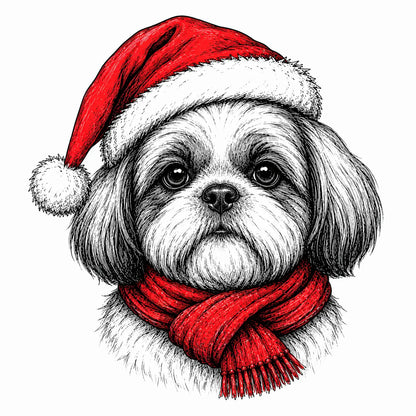 Santa Paws Christmas Dog Sweatshirt, 50 Dog Breeds in Festive Santa Hat Sweatshirt, Dog Lover Shirt, Funny Christmas Gift Sweatshirt