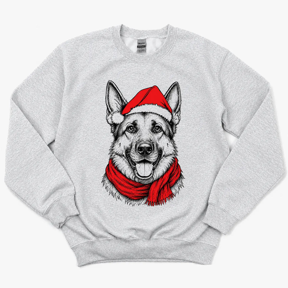 Santa Paws Christmas Dog Sweatshirt, 50 Dog Breeds in Festive Santa Hat Sweatshirt, Dog Lover Shirt, Funny Christmas Gift Sweatshirt