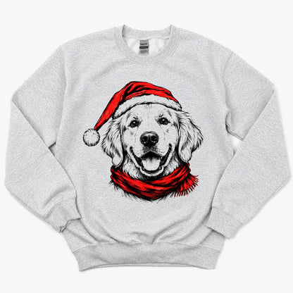 Santa Paws Christmas Dog Sweatshirt, 50 Dog Breeds in Festive Santa Hat Sweatshirt, Dog Lover Shirt, Funny Christmas Gift Sweatshirt