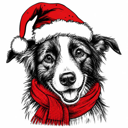 Santa Paws Christmas Dog Sweatshirt, 50 Dog Breeds in Festive Santa Hat Sweatshirt, Dog Lover Shirt, Funny Christmas Gift Sweatshirt